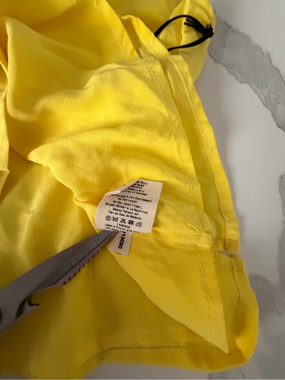 L'AGENCE Bright Yellow Silk V-Neck Cami - Picture 4 of 4